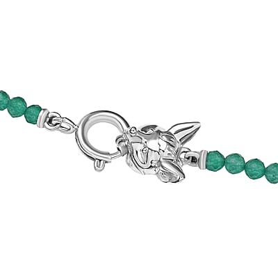 EverTrue Chartreuse Quartz (Triplet) and Green Onyx 22.60 ctw Fox Necklace in Platinum Bond 18 Inches