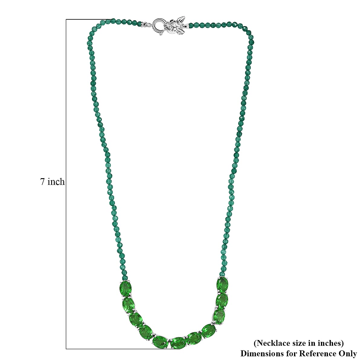 EverTrue Chartreuse Quartz (Triplet) and Green Onyx 22.60 ctw Necklace in Platinum Bond 18 Inches image number 5
