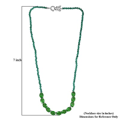EverTrue Chartreuse Quartz (Triplet) and Green Onyx 22.60 ctw Fox Necklace in Platinum Bond 18 Inches