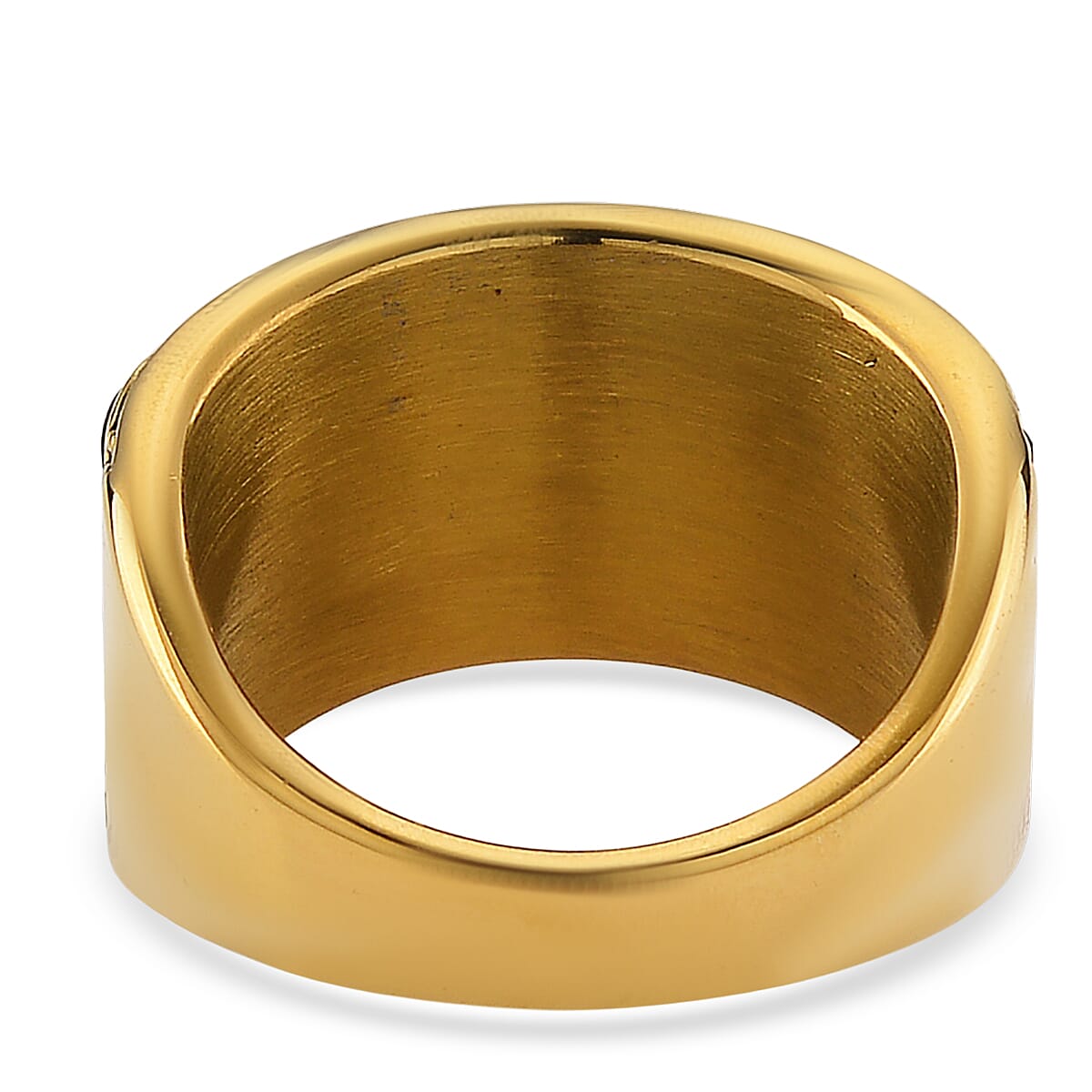 Thai Black Spinel 2.00 ctw and Austrian Crystal Ring in ION Plated YG Stainless Steel (Size 8.0) image number 3