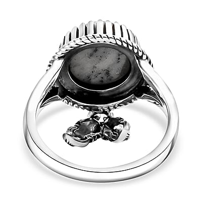 D'Joy Artisan Crafted White Buffalo 4.30 ctw Ring in Sterling Silver (Size  10.0)