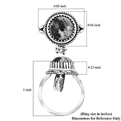 D'Joy Artisan Crafted White Buffalo 4.30 ctw Ring in Sterling Silver (Size  10.0)