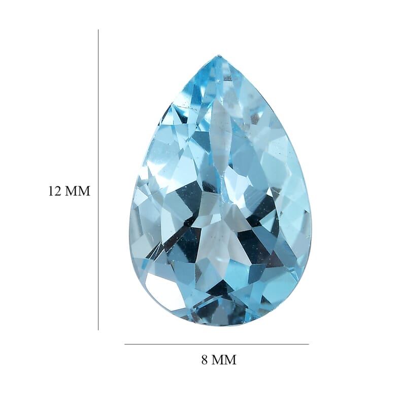 Blue Topaz (Pear 12x8 mm) 2.92 ctw Loose Gemstone