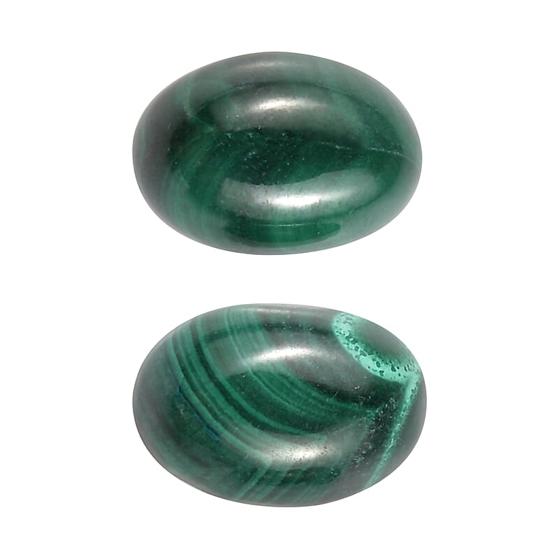 African Malachite Set of 2 (Ovl 7x5 mm) 1.63 ctw Loose Gemstone