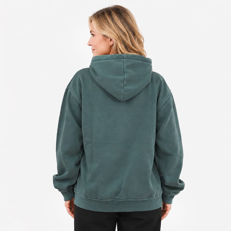 Forest Stone Washed Jacket with Pockets and Zipper - M