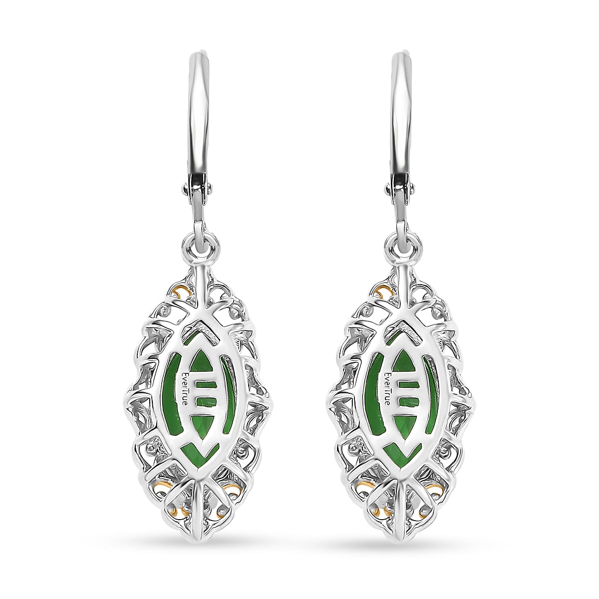 EverTrue Chartreuse Quartz (Triplet) 6.35 ctw Earrings in 18K YG Plated and Platinum Bond image number 5