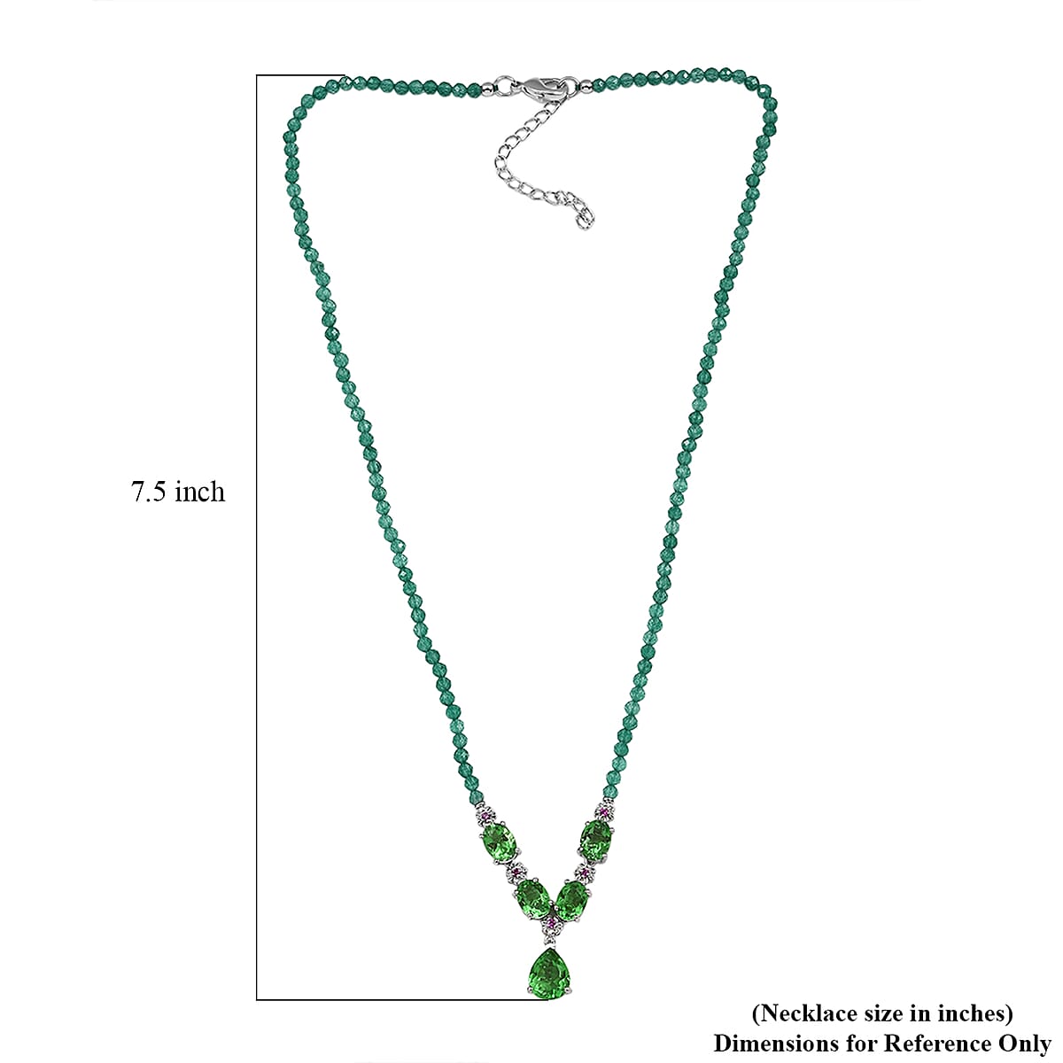 EverTrue Chartreuse Quartz (Triplet) and Multi Gemstone 34.50 ctw Fancy Necklace in Platinum Bond 18 Inches image number 5