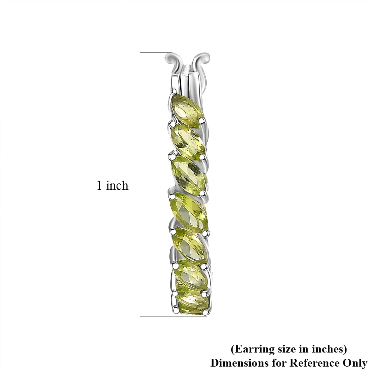 D'Joy Hebei Peridot 5.60 ctw Vine Leaves Earrings in Rhodium Over Sterling Silver image number 5