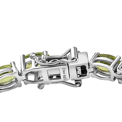 D'Joy Hebei Peridot 21.50 ctw Vines in Garden Bracelet in Rhodium Over Sterling Silver (8.00 In)
