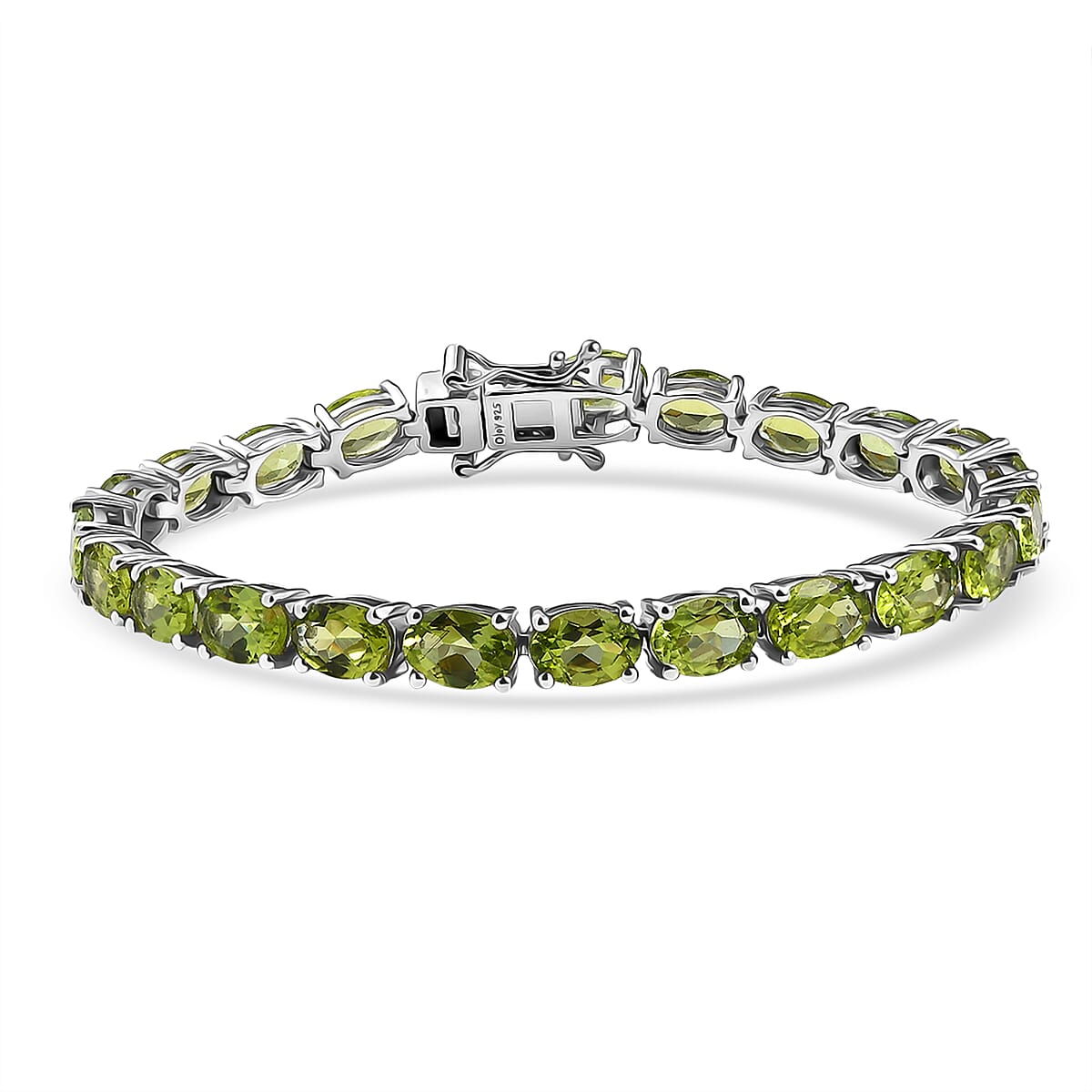 D'Joy Hebei Peridot 18.20 ctw Vines in Garden Bracelet in Rhodium Over Sterling Silver (6.50 In) image number 0