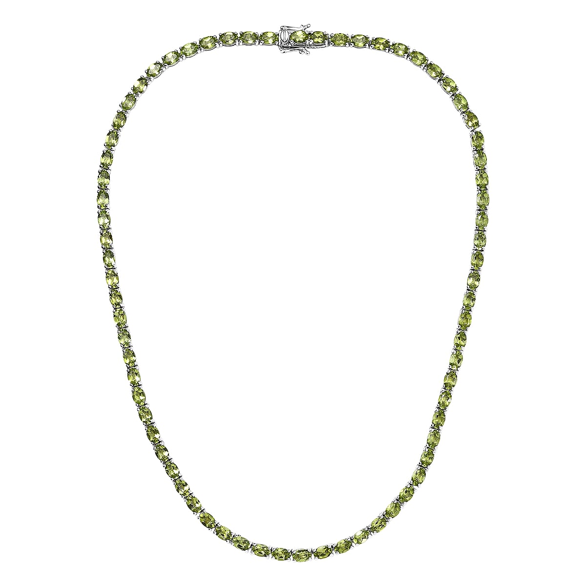 D’Joy Hebei Peridot 35.25 ctw Vine in Garden Necklace in Rhodium Over Sterling Silver 18 Inches image number 3