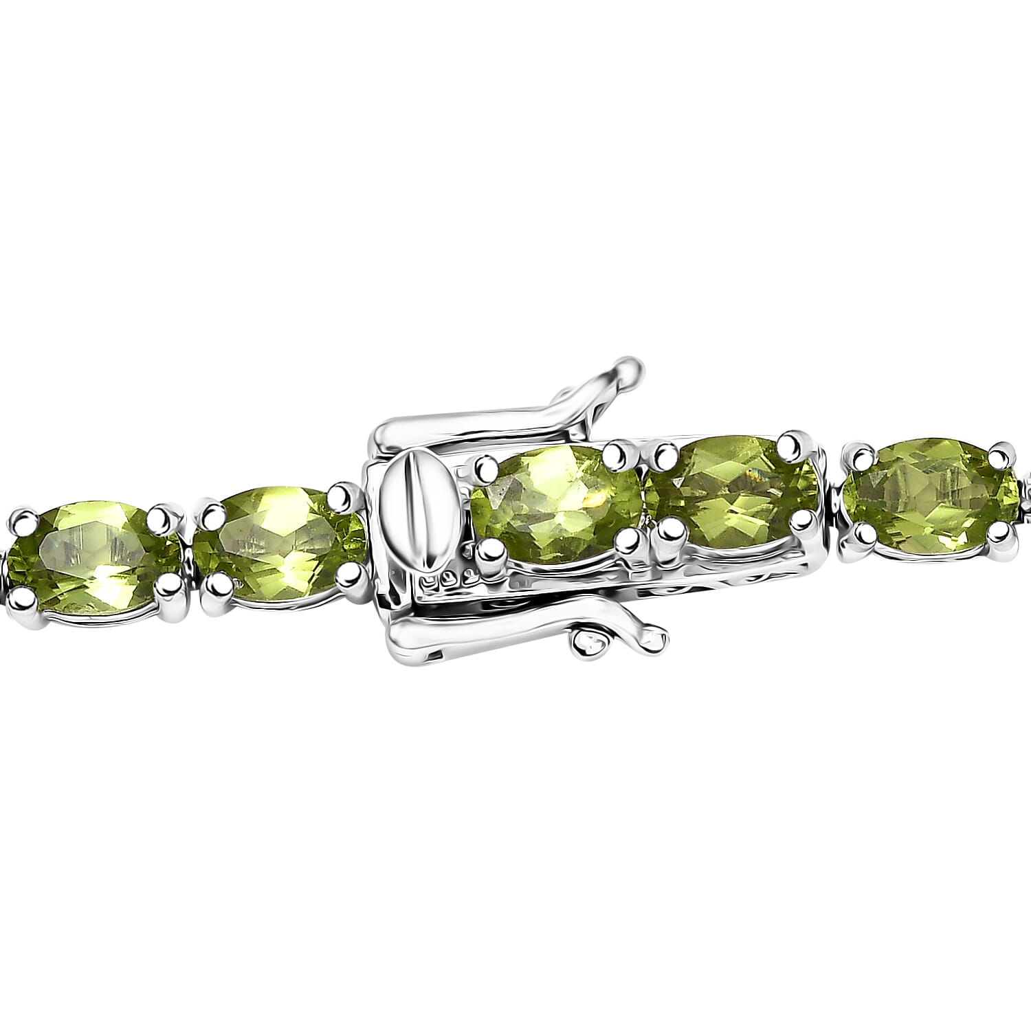 D’Joy Hebei Peridot 35.25 ctw Vine in Garden Necklace in Rhodium Over Sterling Silver 18 Inches