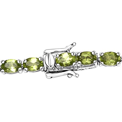 D’Joy Hebei Peridot 35.25 ctw Vine in Garden Necklace in Rhodium Over Sterling Silver 18 Inches