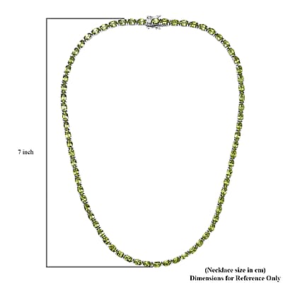 D’Joy Hebei Peridot 35.25 ctw Vine in Garden Necklace in Rhodium Over Sterling Silver 18 Inches