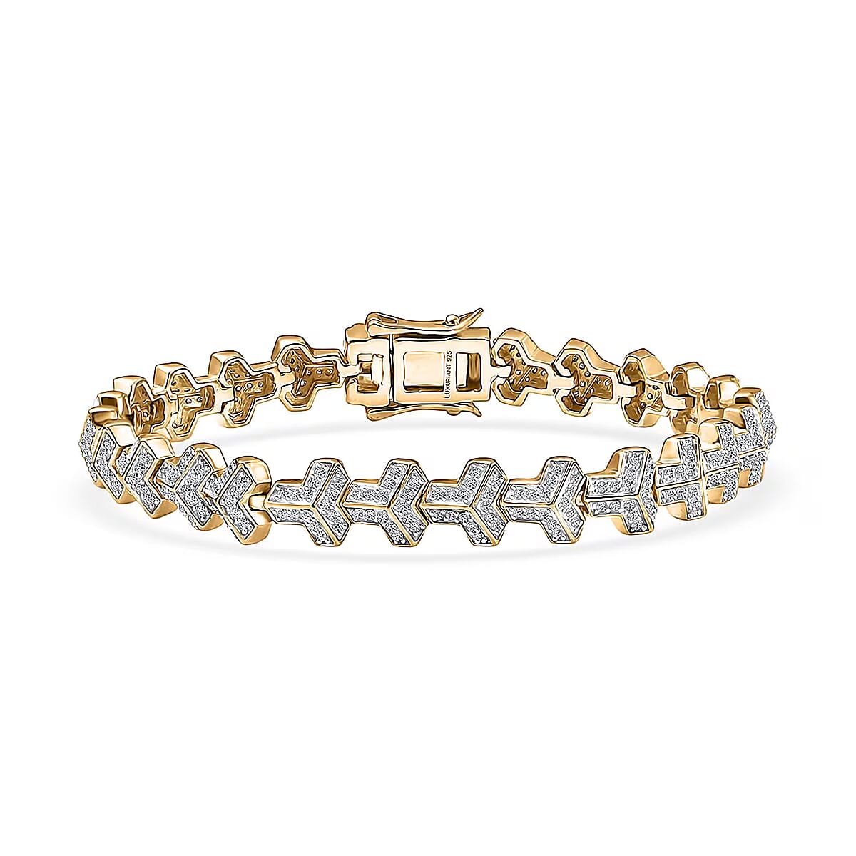 Luxuriant Lab Grown Diamond G-H SI 2.00 ctw Bracelet in 18K Vermeil Yellow Gold Over Sterling Silver (8.00 In) (Del. In 13-15 Days) image number 0