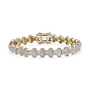 Luxuriant Lab Grown Diamond G-H SI 2.00 ctw Bracelet in 18K Vermeil Yellow Gold Over Sterling Silver (8.00 In) (Del. In 13-15 Days)