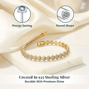 Luxuriant Lab Grown Diamond G-H SI 2.00 ctw Bracelet in 18K Vermeil Yellow Gold Over Sterling Silver (8.00 In) (Del. In 13-15 Days)