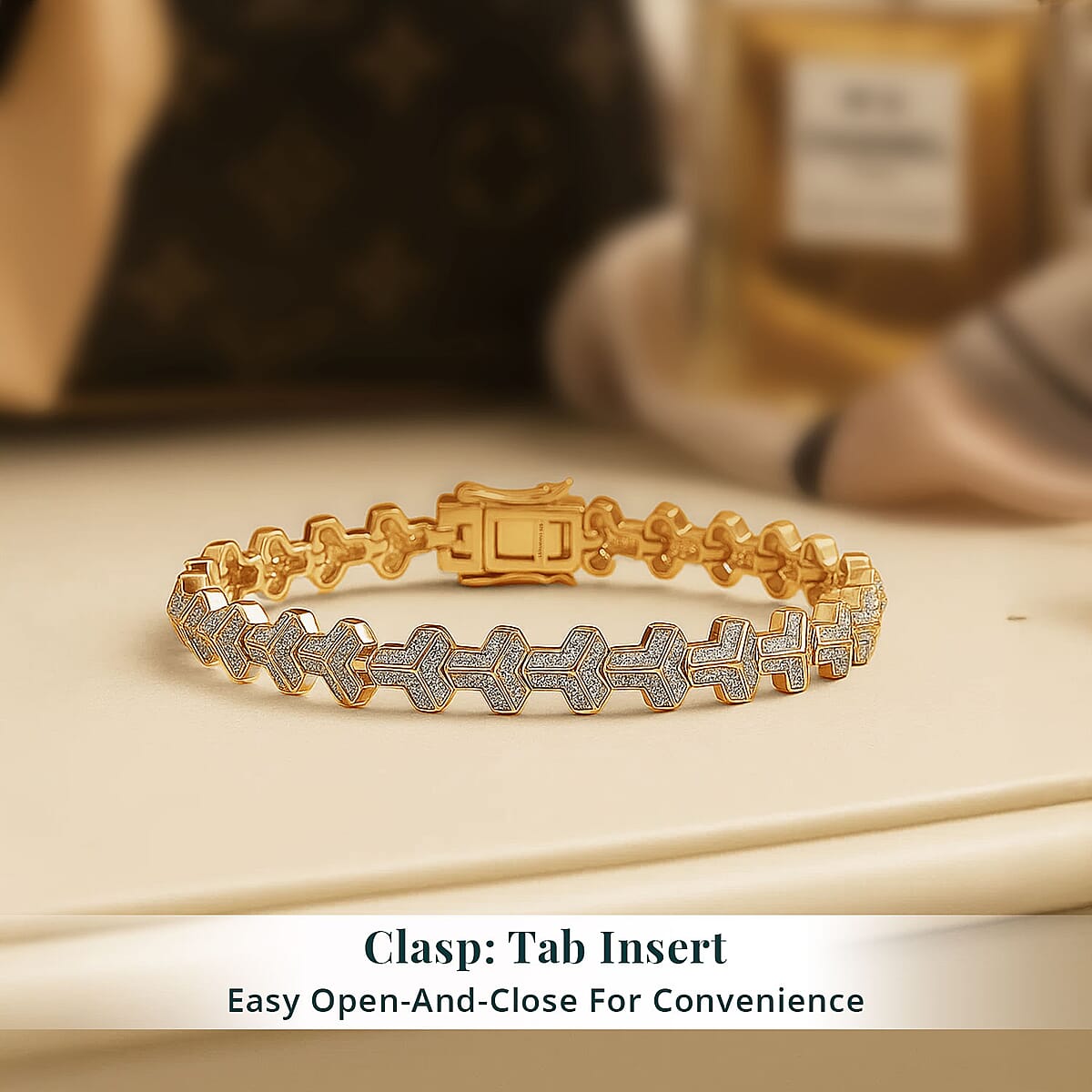 Luxuriant Lab Grown Diamond G-H SI 2.00 ctw Bracelet in 18K Vermeil Yellow Gold Over Sterling Silver (8.00 In) (Del. In 13-15 Days) image number 4