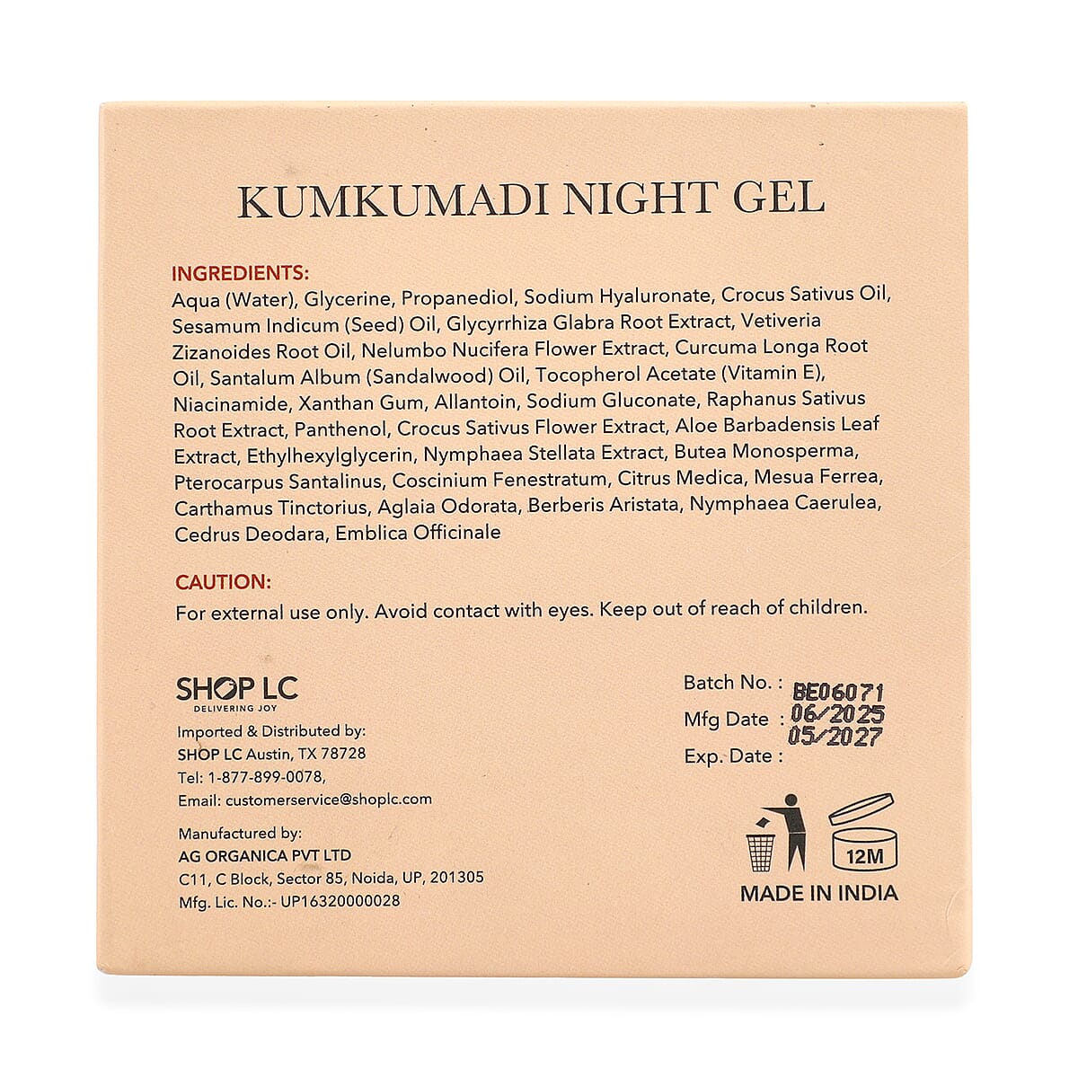 Marigold and Lotus Kumkumadi Night Gel 100ml image number 7