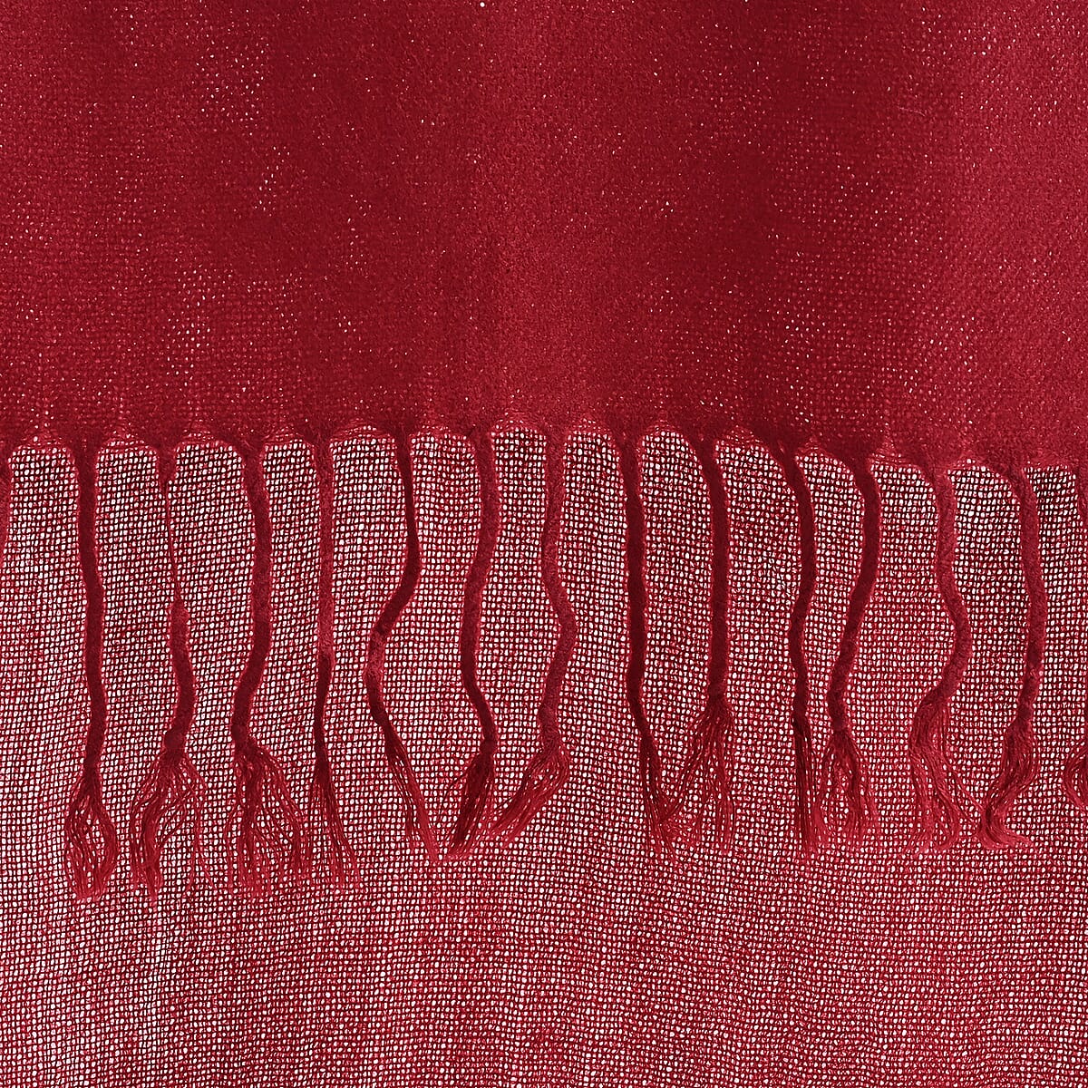 TAMSY Red Baroque Embroidered Scarf with Tassels image number 8
