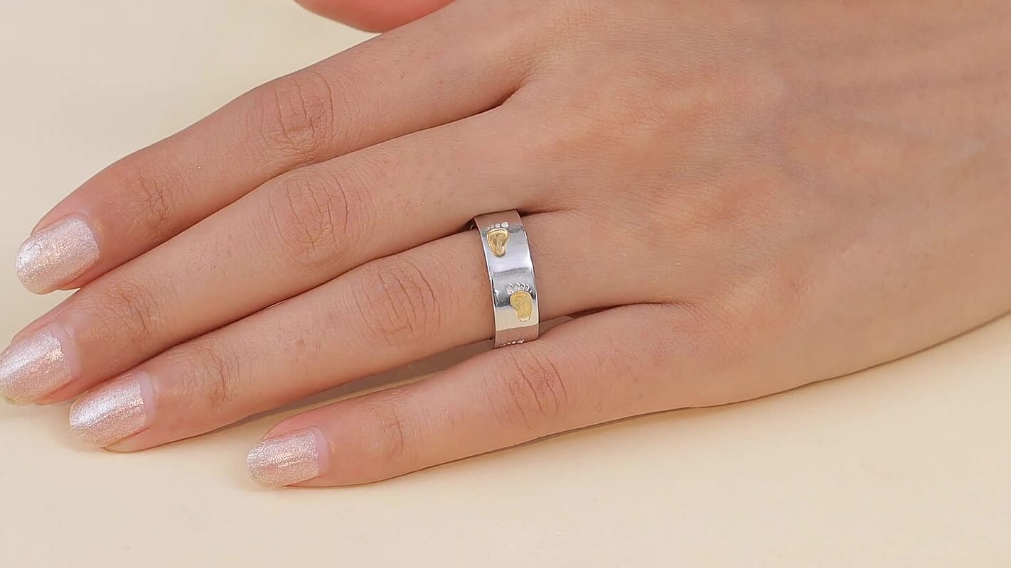 EverTrue Band Ring 18K YG Plated and Platinum Bond (Size 8)