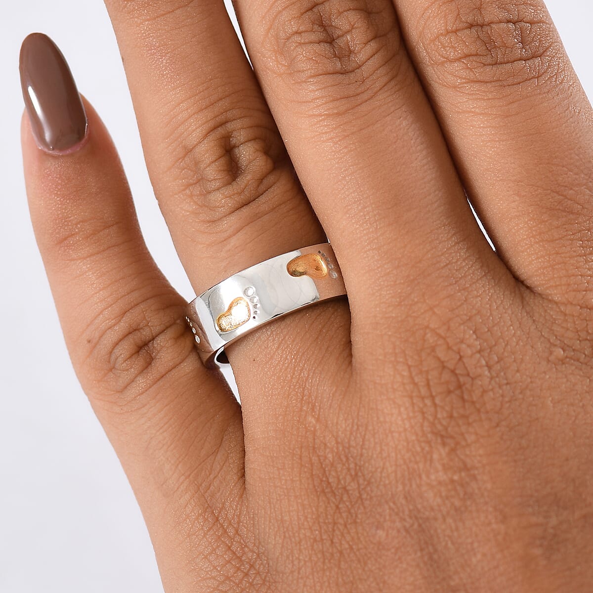 EverTrue Band Ring 18K YG Plated and Platinum Bond (Size 8.0) image number 2