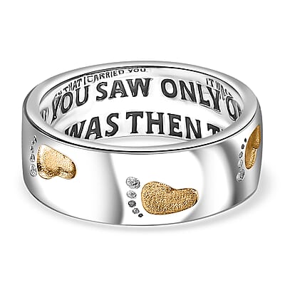 EverTrue Footsteps Band Ring in 18K YG Plated and Platinum Bond (Size 8.0)