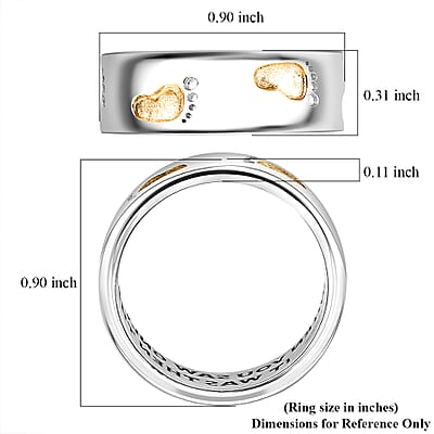 EverTrue Footsteps Band Ring in 18K YG Plated and Platinum Bond (Size 8.0)