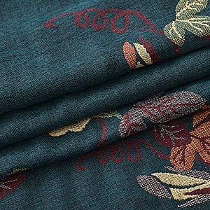 TAMSY Green Floral Jacquard Scarf with Tassels &ndash; One Size Fits Most