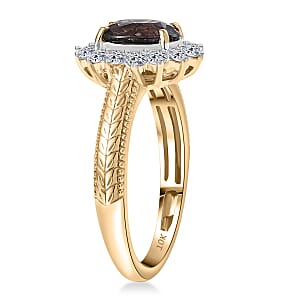 Certified & Appraised 10K Yellow Gold AAA Lavender Spinel, Luxuriant Lab Grown Diamond (G-H, SI) (0.42 cts) Ring (Size 11.5) 2.00 ctw