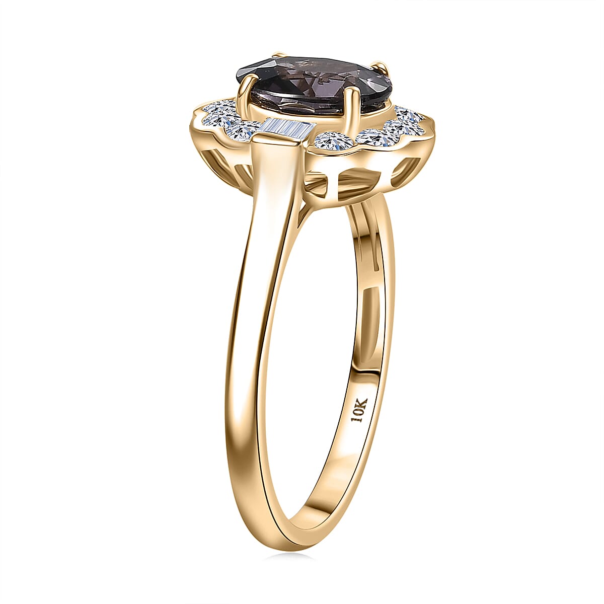 AAA Lavender Spinel and G-H SI Luxuriant Lab Grown Diamond 2.00 ctw Ring in 10K Yellow Gold (Size 10.0) image number 3