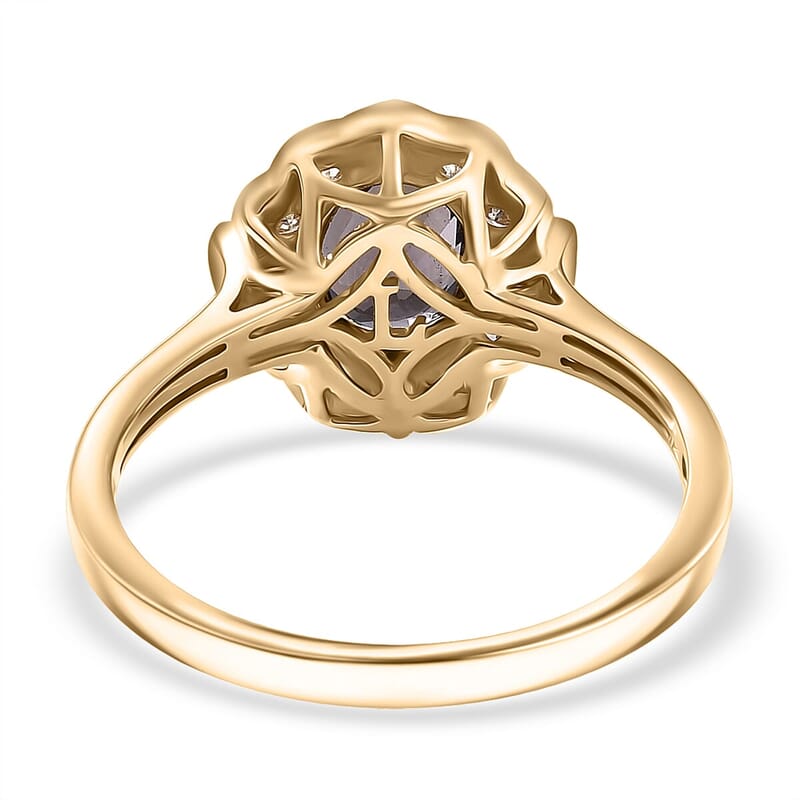 Certified & Appraised AAA Lavender Spinel and G-H SI Luxuriant Lab Grown Diamond 2.00 ctw Ring in 10K Yellow Gold (Size 10.0)