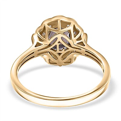Certified & Appraised AAA Lavender Spinel and G-H SI Luxuriant Lab Grown Diamond 2.00 ctw Ring in 10K Yellow Gold (Size 12.0)