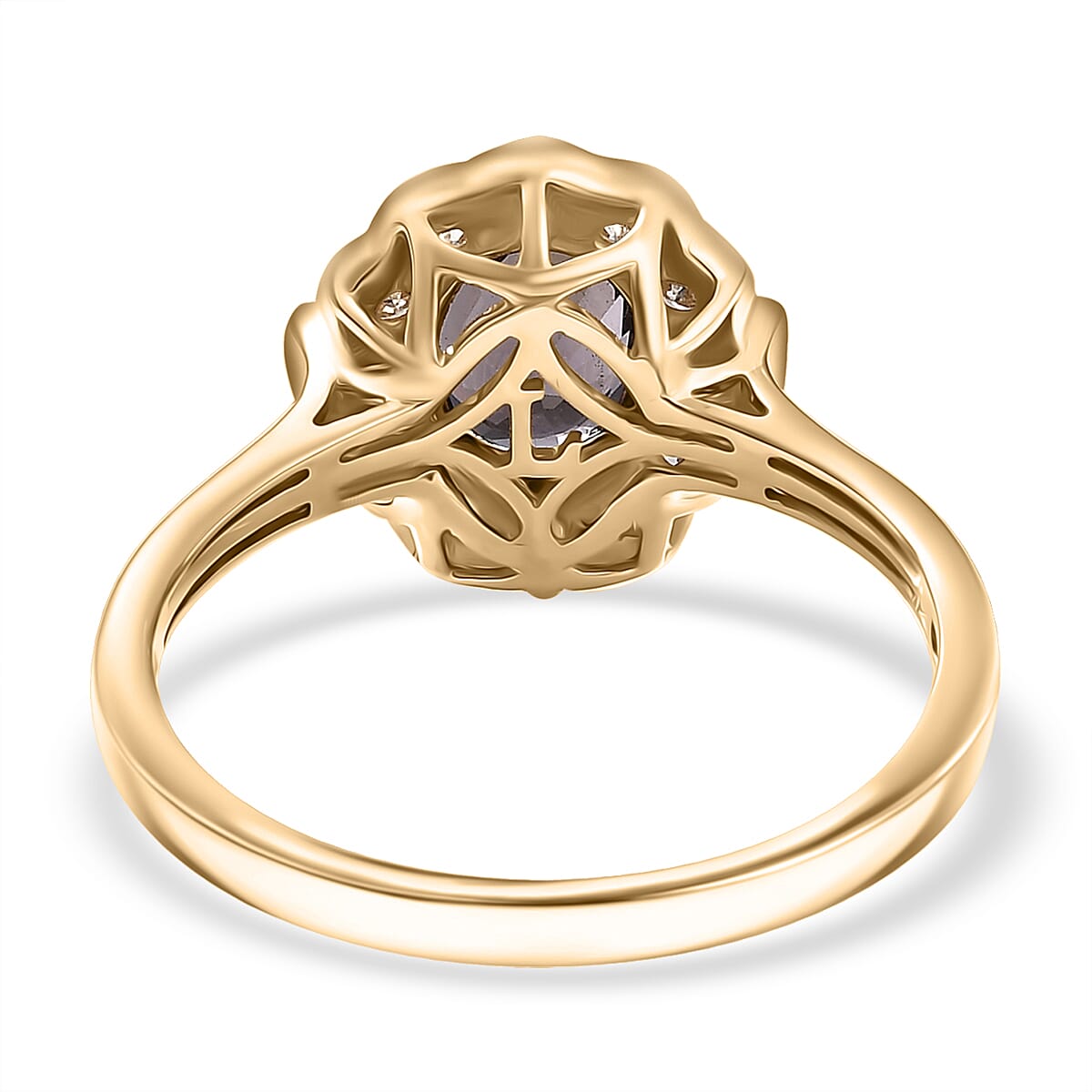 AAA Lavender Spinel and G-H SI Luxuriant Lab Grown Diamond 2.00 ctw Ring in 10K Yellow Gold (Size 6.0) image number 4