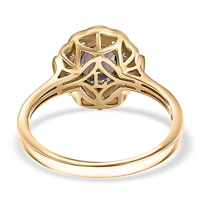 Certified and Appraised AAA Lavender Spinel and G-H SI Luxuriant Lab Grown Diamond 2.00 ctw Ring in 10K Yellow Gold (Size 7.0)