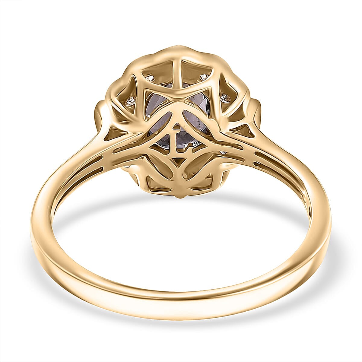 Certified & Appraised AAA Lavender Spinel and G-H SI Luxuriant Lab Grown Diamond 2.00 ctw Ring in 10K Yellow Gold (Size 7.5) image number 4