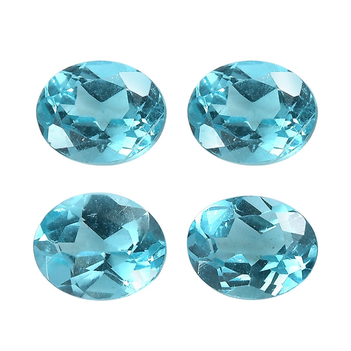 Set of 4 AA Blue Apatite (Ovl 5x4 mm) 1.53 ctw image number 0
