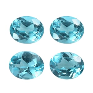 Set of 4 AA Blue Apatite (Ovl 5x4 mm) 1.53 ctw