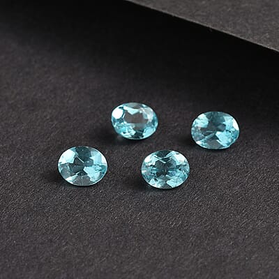 Set of 4 AA Blue Apatite (Ovl 5x4 mm) 1.53 ctw Loose Gemstone