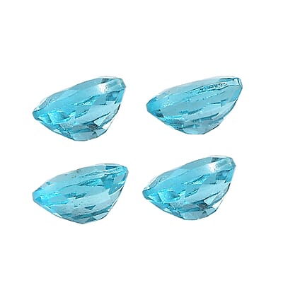 Set of 4 AA Blue Apatite (Ovl 5x4 mm) 1.53 ctw Loose Gemstone