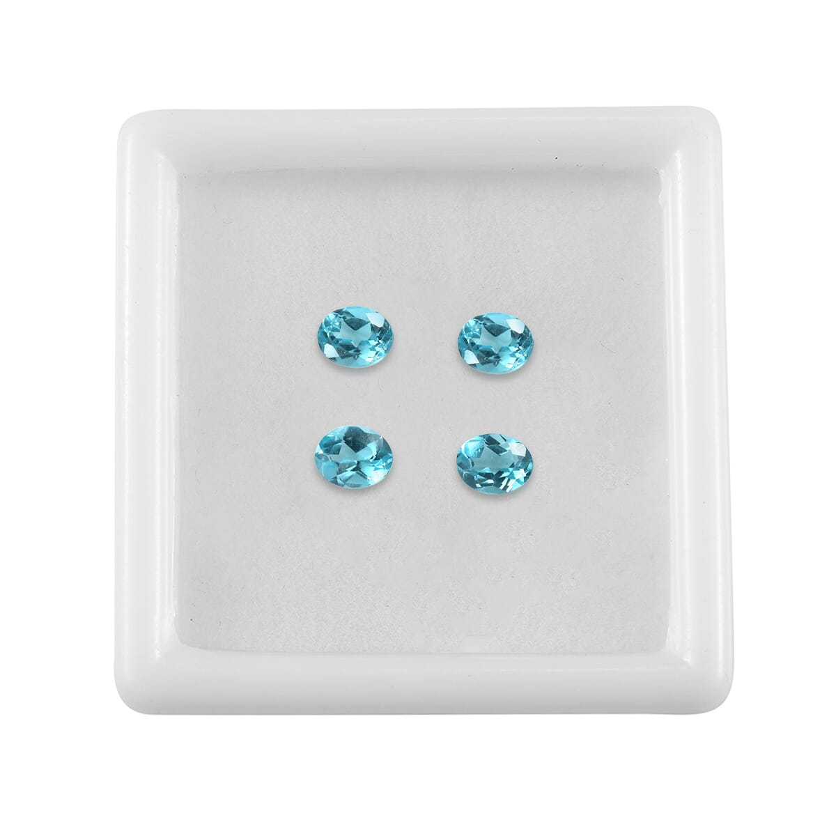 Set of 4 AA Blue Apatite (Ovl 5x4 mm) 1.53 ctw image number 3