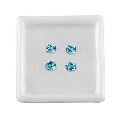 Set of 4 AA Blue Apatite (Ovl 5x4 mm) 1.53 ctw Loose Gemstone