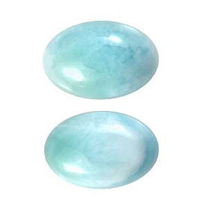 Larimar Set of 2 (Pear 6x4 mm) 0.95 ctw Loose Gemstone