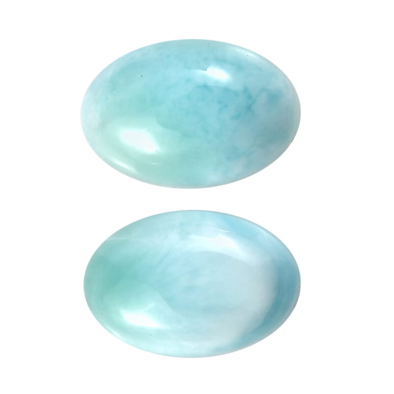 Larimar Set of 2 (Pear 6x4 mm) 0.95 ctw Loose Gemstone