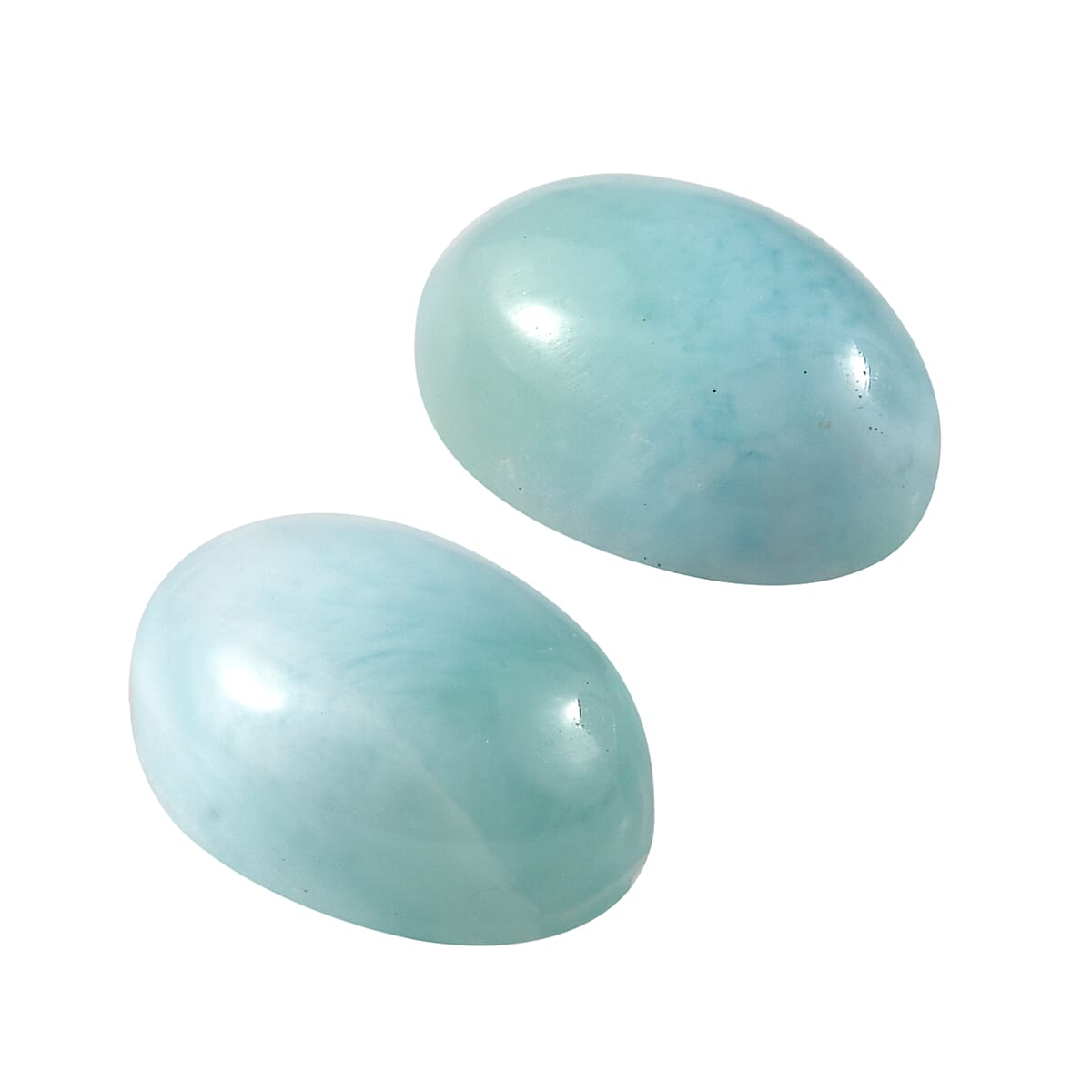 Larimar Set of 2 (Pear 6x4 mm) 0.95 ctw Loose Gemstone image number 2