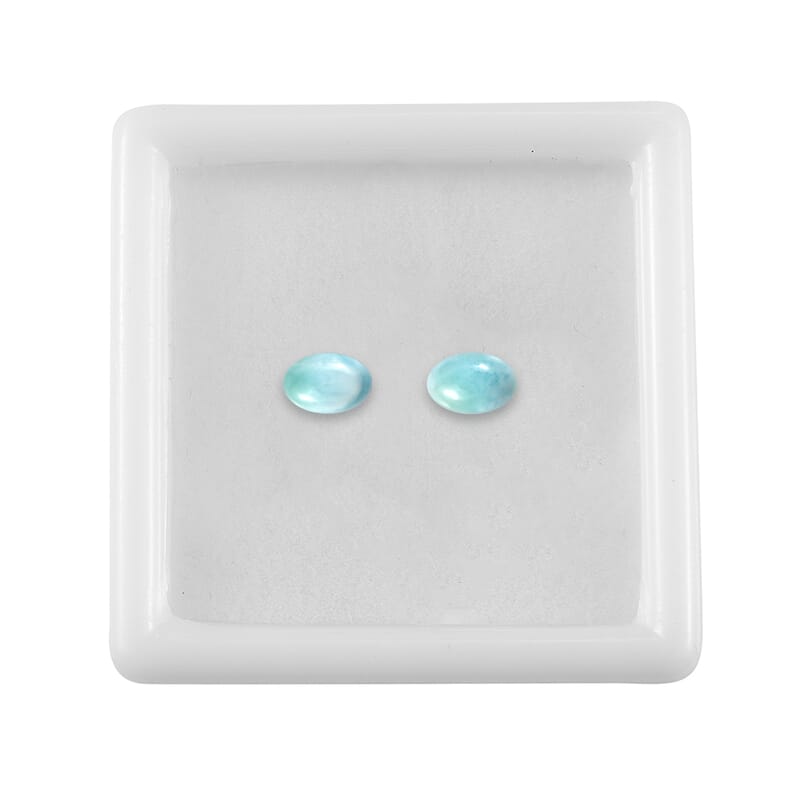Larimar Set of 2 (Pear 6x4 mm) 0.95 ctw Loose Gemstone