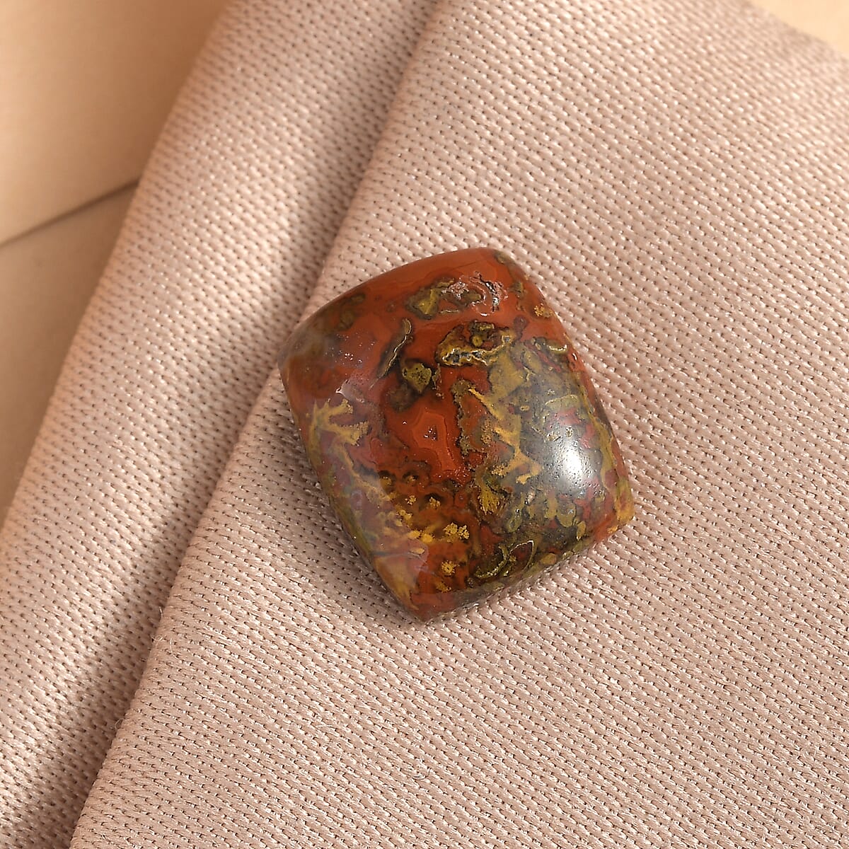 Slice Agate (Cush 12x10 mm) 3.80 ctw Loose Gemstone image number 1