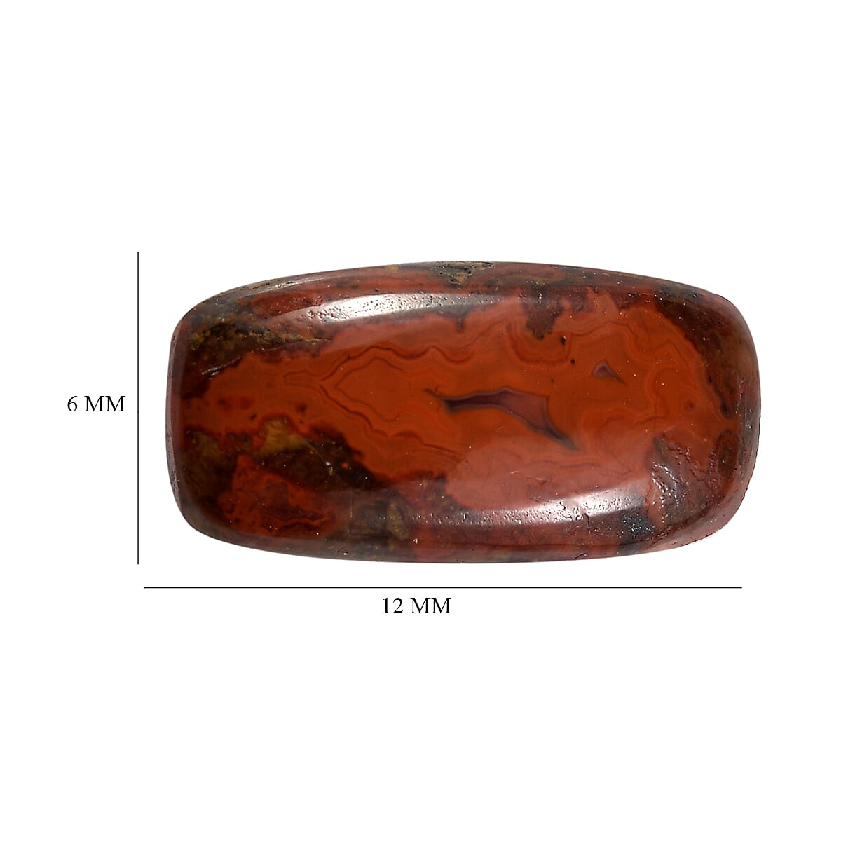 Slice Agate (Cush 12x6 mm) 1.78 ctw Loose Gemstone image number 4