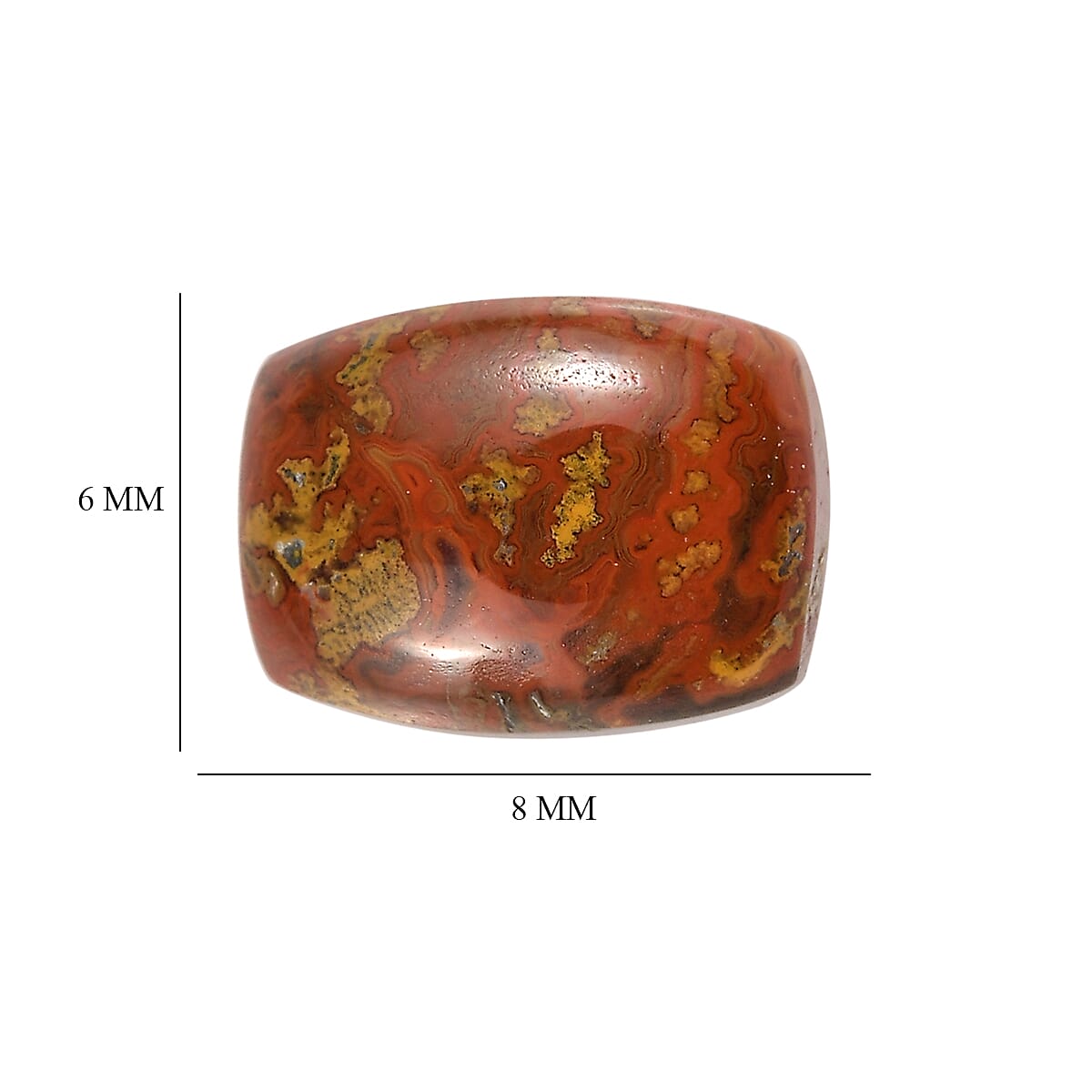 Slice Agate (Cush 8x6 mm) 1.08 ctw Loose Gemstone
