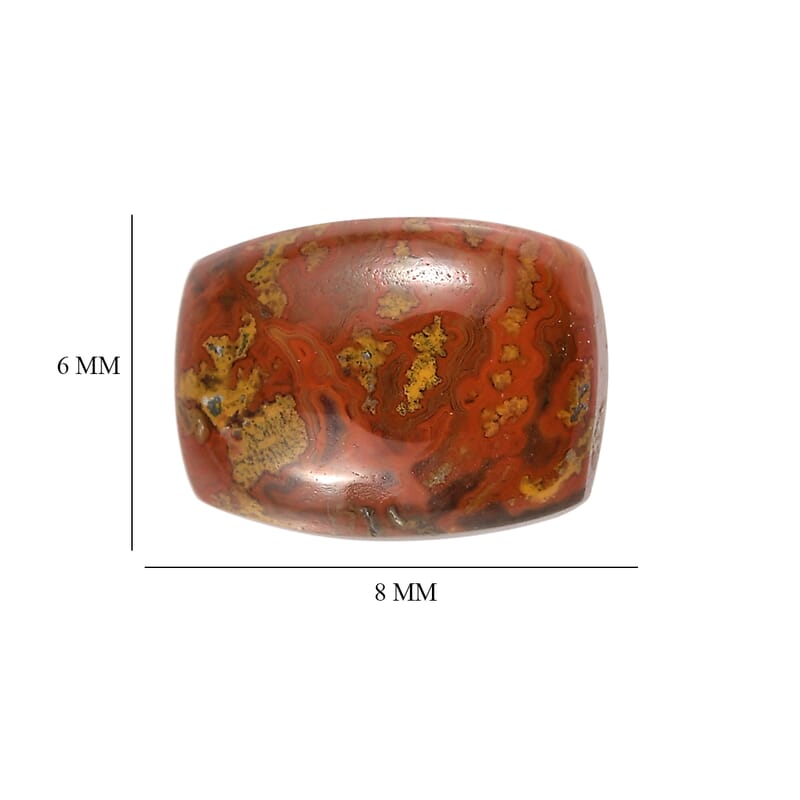 Slice Agate (Cush 8x6 mm) 1.08 ctw Loose Gemstone